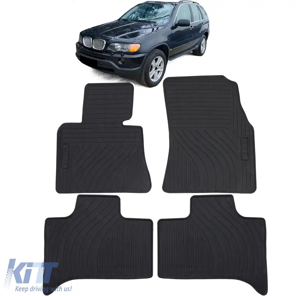 Set de covorașe din cauciuc pentru mașină, negru, premium, potrivit pentru BMW X5 E53 2000-2006
