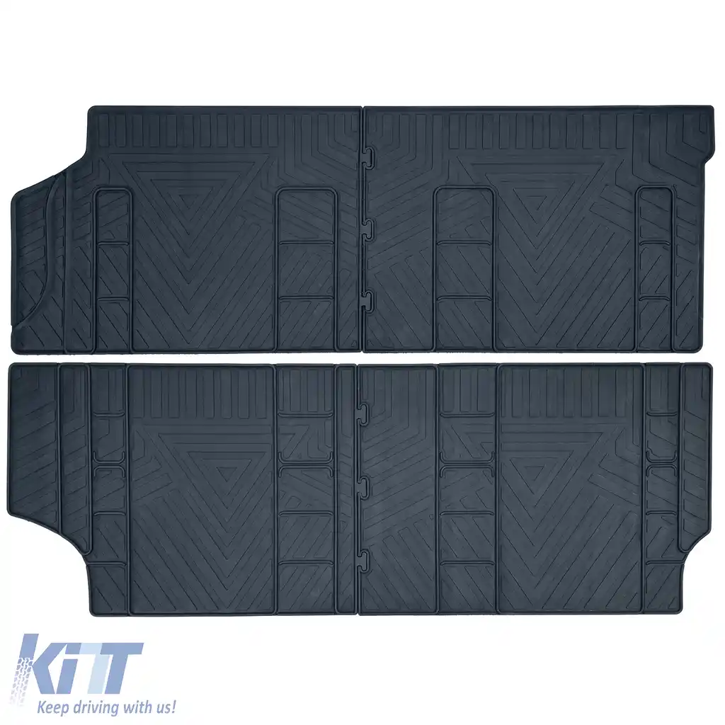 Set de covorașe din cauciuc premium, 8 piese, potrivit pentru VW T6.1 Multivan din anul 2019-image-6202749