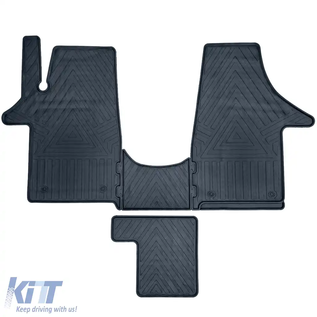 Set de covorașe din cauciuc premium, 8 piese, potrivit pentru VW Bus T5 T6 2003-2019-image-6208866