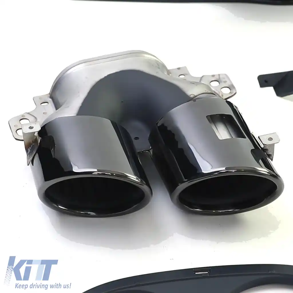 Set de difuzor sport spate cu tevi de eșapament negre, potrivit pentru Mercedes A-Class W177 din 18-image-6264050