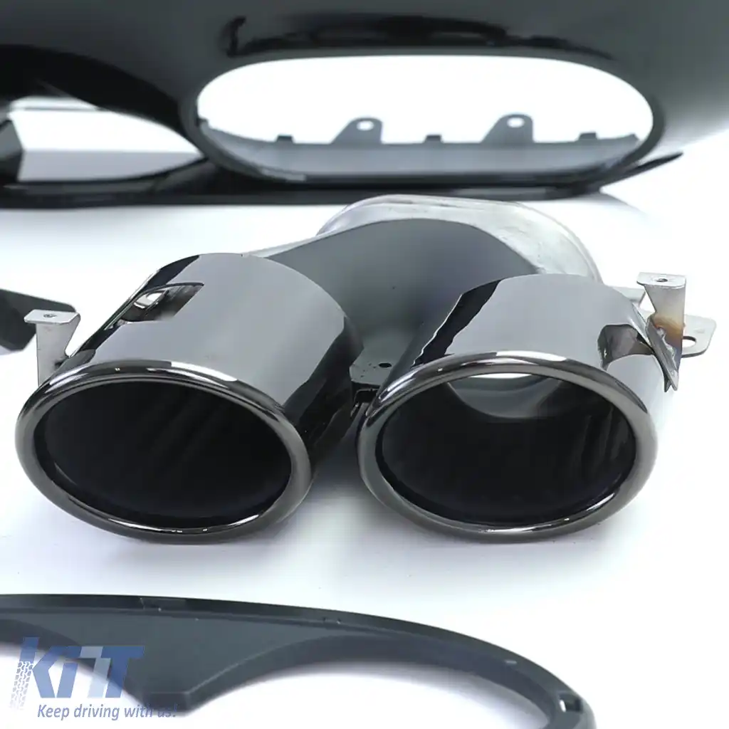 Set de difuzor sport spate cu tevi de eșapament negre, potrivit pentru Mercedes A-Class W177 din 18-image-6264051