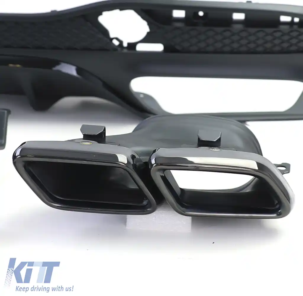 Set de difuzor sportiv posterior cu tevi de evacuare negre, potrivit pentru Mercedes GLS X166 15-19-image-6192711