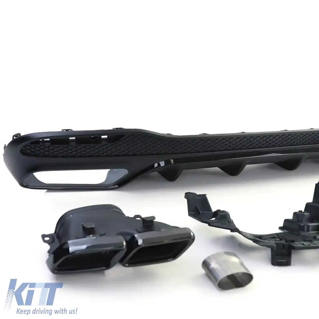 Set de difuzor sportiv posterior cu tevi de evacuare negre, potrivit pentru Mercedes GLS X166 15-19-image-6192712