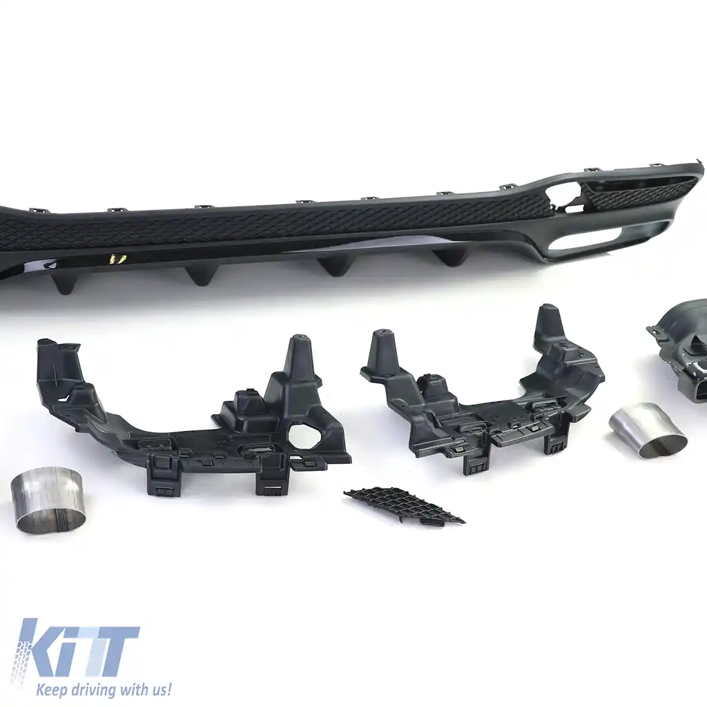 Set de difuzor sportiv posterior cu tevi de evacuare negre, potrivit pentru Mercedes GLS X166 15-19-image-6192714