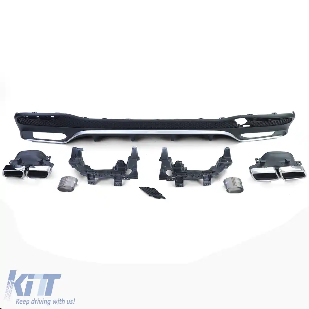 Set de difuzor sportiv posterior cu tevi de eșapament cromate, potrivit pentru Mercedes GLS X166 15-19-image-6209799