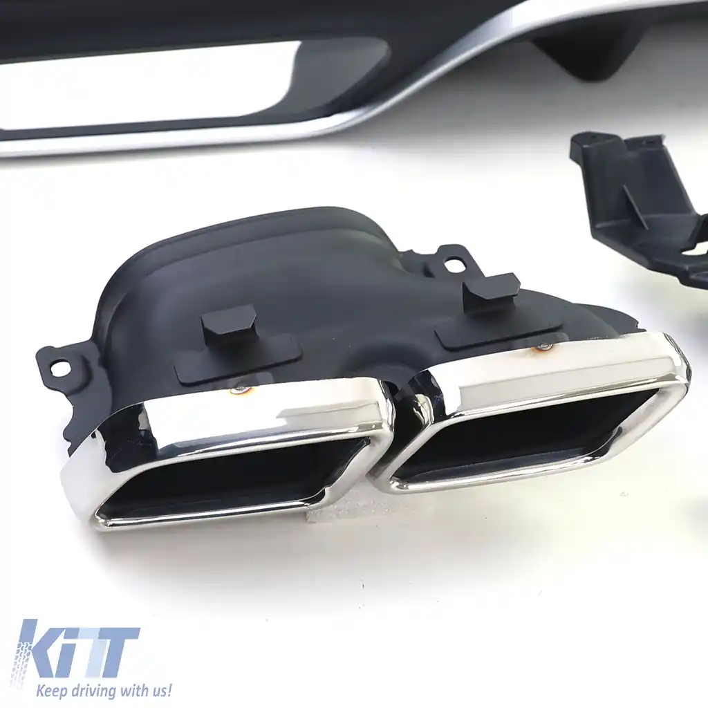 Set de difuzor sportiv posterior cu tevi de eșapament cromate, potrivit pentru Mercedes GLS X166 15-19-image-6209800