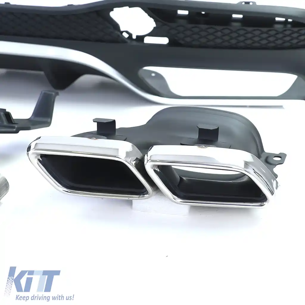 Set de difuzor sportiv posterior cu tevi de eșapament cromate, potrivit pentru Mercedes GLS X166 15-19-image-6209801