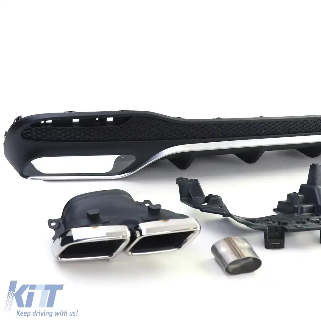Set de difuzor sportiv posterior cu tevi de eșapament cromate, potrivit pentru Mercedes GLS X166 15-19-image-6209802
