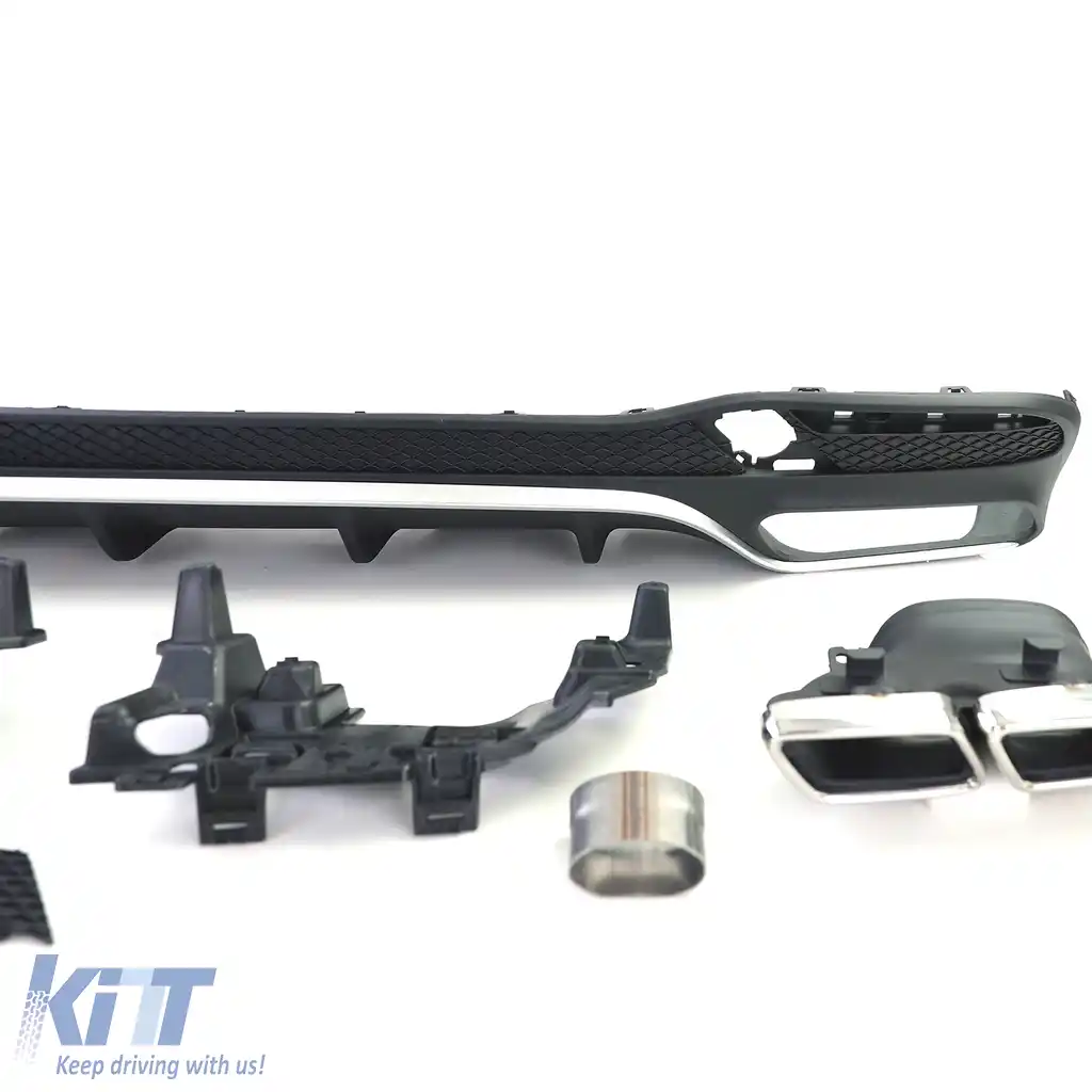 Set de difuzor sportiv posterior cu tevi de eșapament cromate, potrivit pentru Mercedes GLS X166 15-19-image-6209803