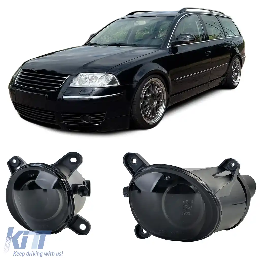 Set de Faruri Antibrouillard din Sticlă Clară Fumuriu pentru VW Passat B5 3BG 2000-2005