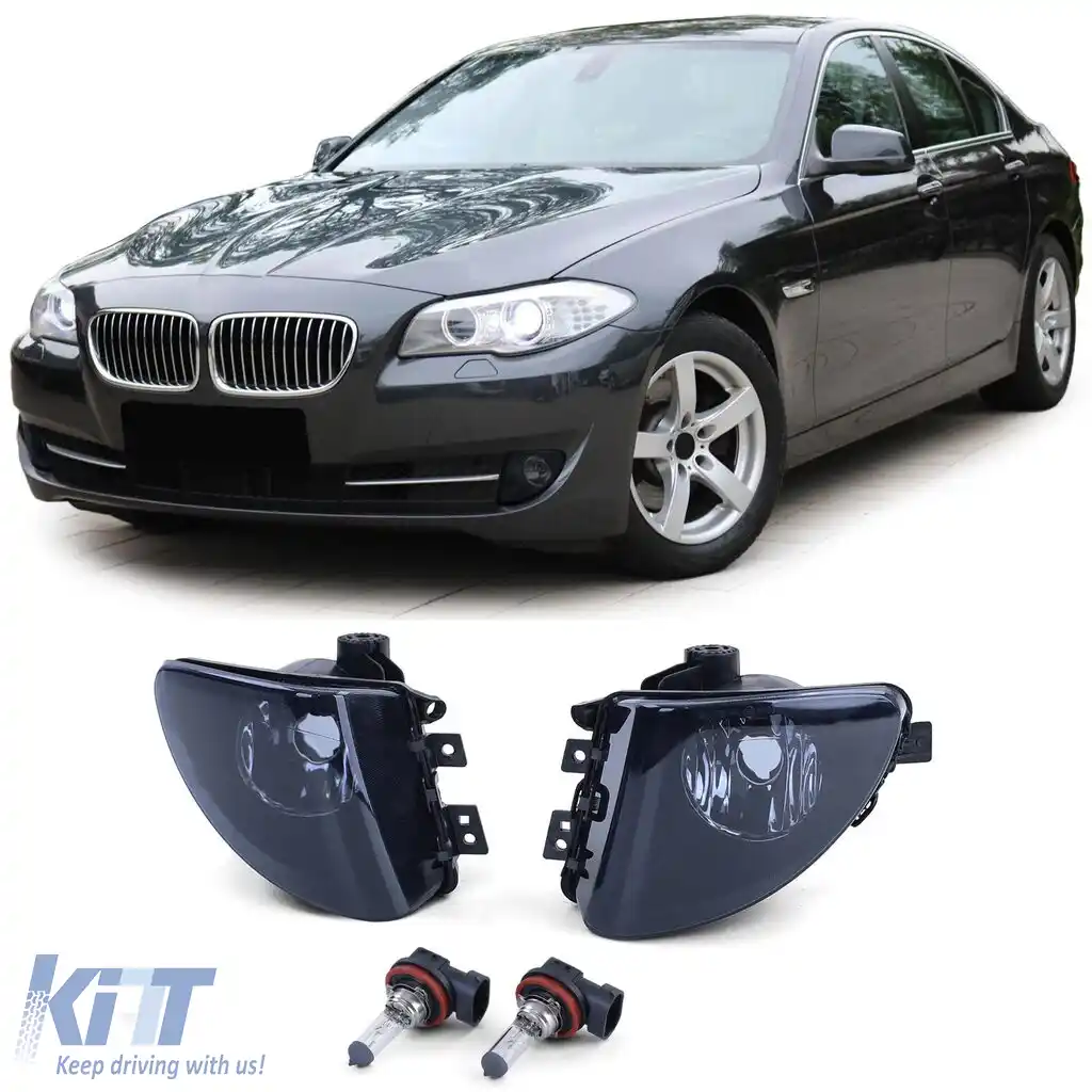 Set de faruri de ceață din sticlă clară cu fum negru, potrivit pentru BMW Seria 5 F10 F11 10-13