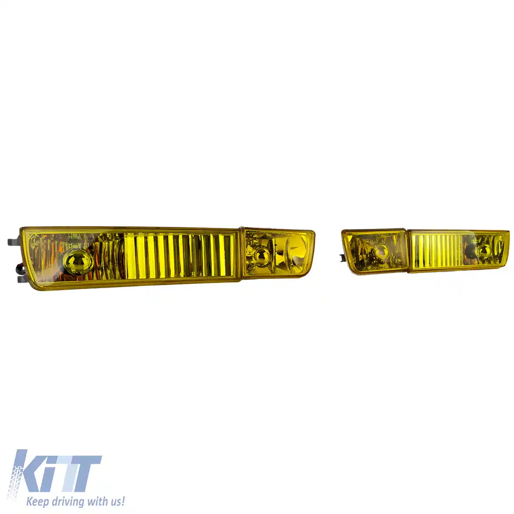 Set de faruri de ceață din sticlă clară galben cu indicator, potrivit pentru VW Golf 3 91-97-image-6206039