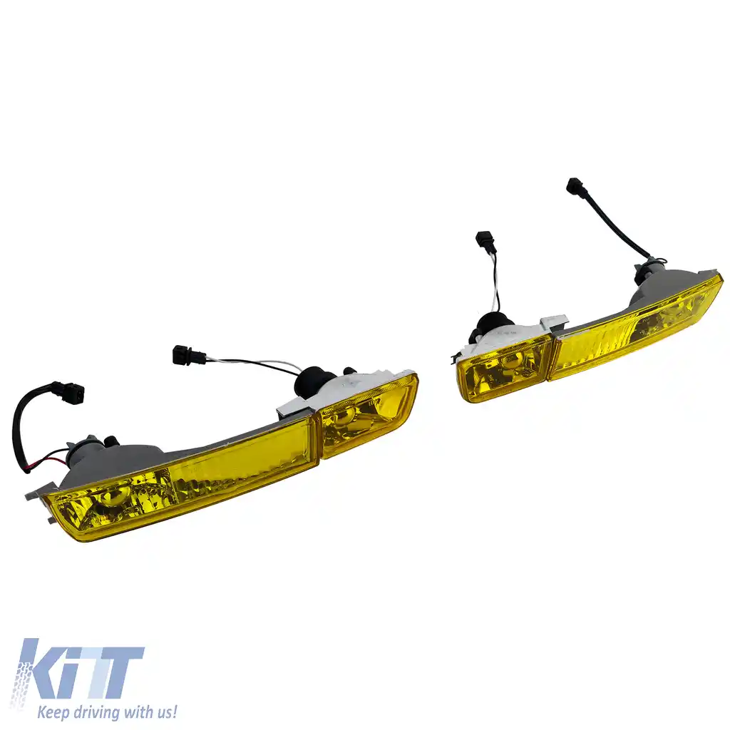 Set de faruri de ceață din sticlă clară galben cu indicator, potrivit pentru VW Golf 3 91-97-image-6206040