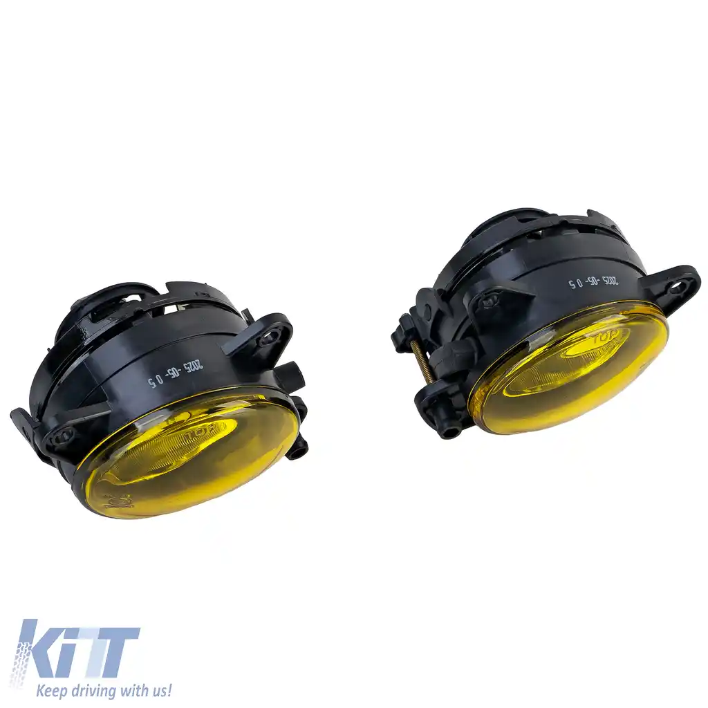 Set de Faruri de Ceata cu Sticlă Clară Galben pentru VW T5 Crafter Touareg 7L Polo 9N3-image-6210804