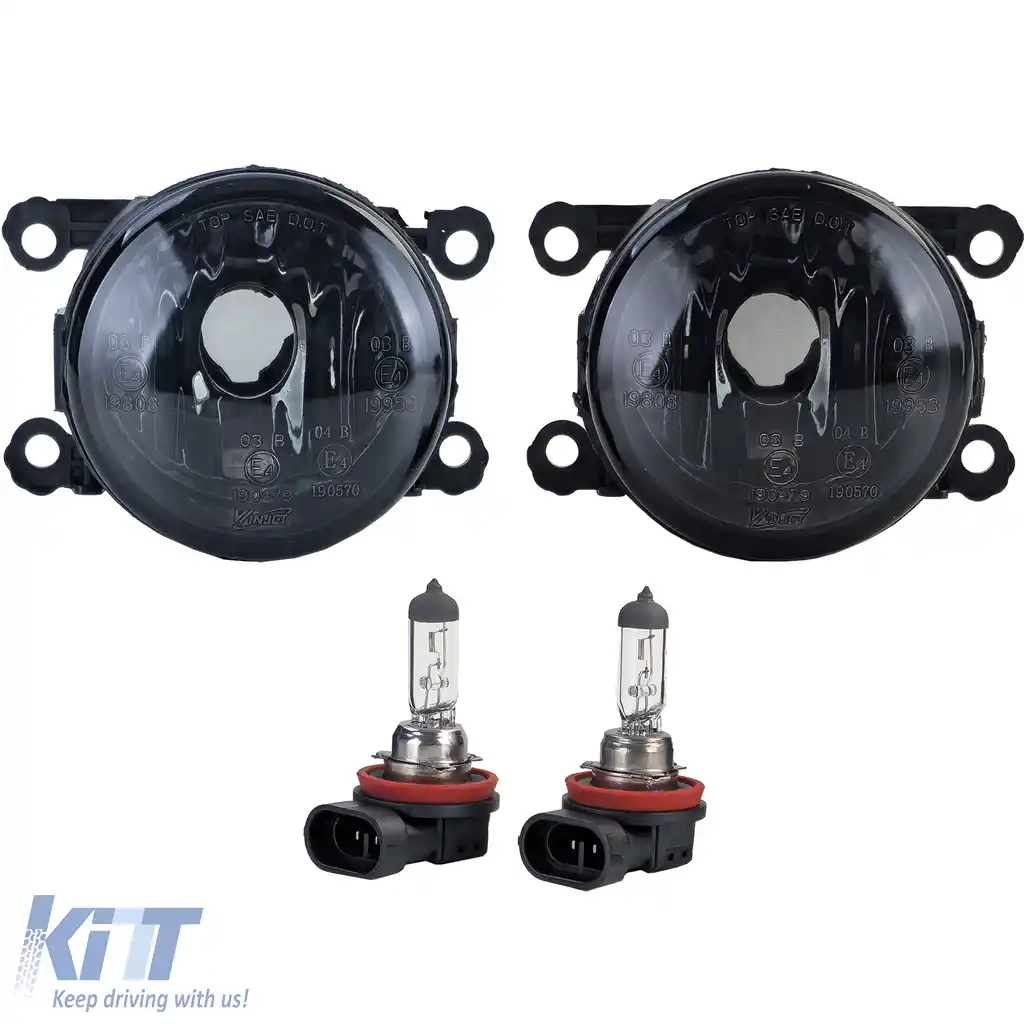 Set de Faruri de Ceata cu Sticlă Clară și Fum Negru, potrivit pentru Dacia Logan Duster Sandero