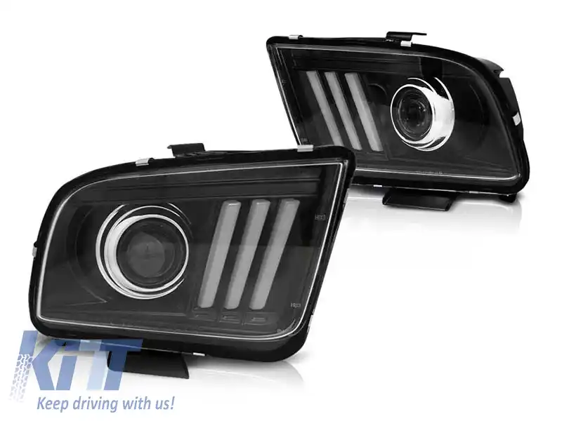 image-56-Set de faruri de tuning cu lentilă potrivit pentru Ford MUSTANG 2004-2009, stânga și dreapta