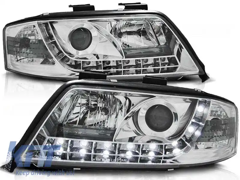 Set de faruri de tuning cu lumini LED potrivit pentru Audi A6 C5 06.2001-05.2004 sedan/combinate, stânga și dreapta