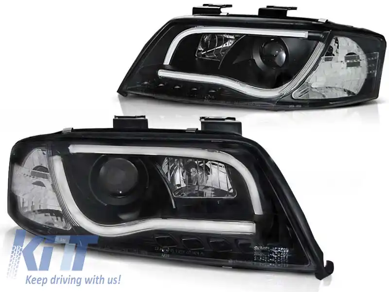 Set de faruri de tuning cu lumini LED potrivit pentru Audi A6 C5 05.1997-05.2001 sedan/combinate, stânga și dreapta