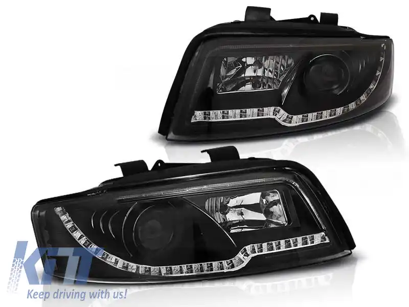 Set de faruri de tuning cu lumini LED potrivit pentru Audi A4 B6 10.2000-10.2004 sedan/combinate, stânga și dreapta