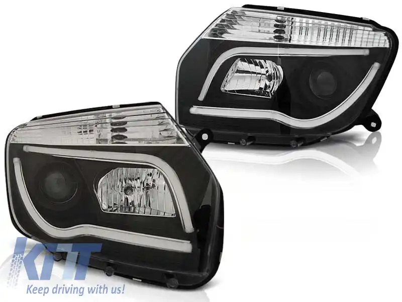Set de faruri de tuning cu lumini LED potrivit pentru Dacia DUSTER 04.2010, stânga și dreapta