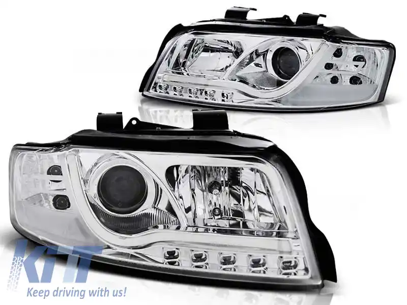 Set de faruri de tuning cu lumini LED potrivite pentru Audi A4 B6 10.2000-10.2004 sedan/combinate, stânga și dreapta