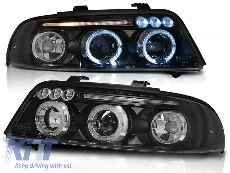 image-44-Set de faruri de tuning cu ochi de înger halogen, potrivit pentru Audi A4 B5 01.1999-09.2000 sedan/combina, stânga și dreapta