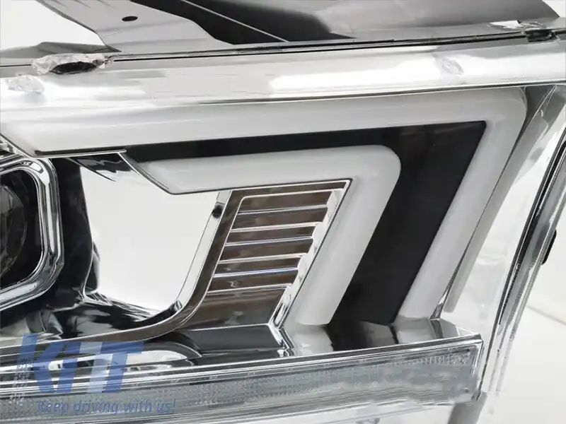 Set de faruri de tuning cu semnalizatoare dinamice potrivit pentru Dodge Durango 2010-2013 cu bază cromată-image-6238372