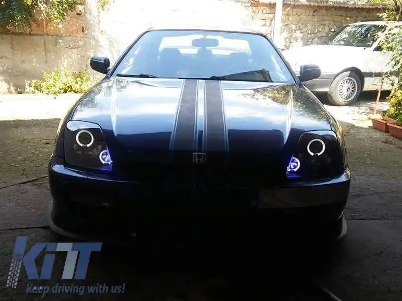 Set de faruri de tuning potrivit pentru Honda Prelude 02.1997-2001 cu bază neagră, stânga și dreapta-image-6238456