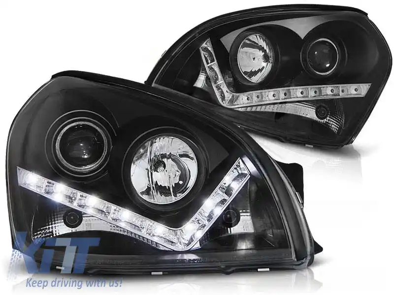 Set de faruri de tuning potrivit pentru HYUNDAI TUCSON 07.2004-2010, stânga și dreapta