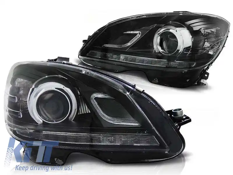 Set de faruri de tuning potrivit pentru MERCEDES W204 C-KLASA 2007-2010, stânga și dreapta