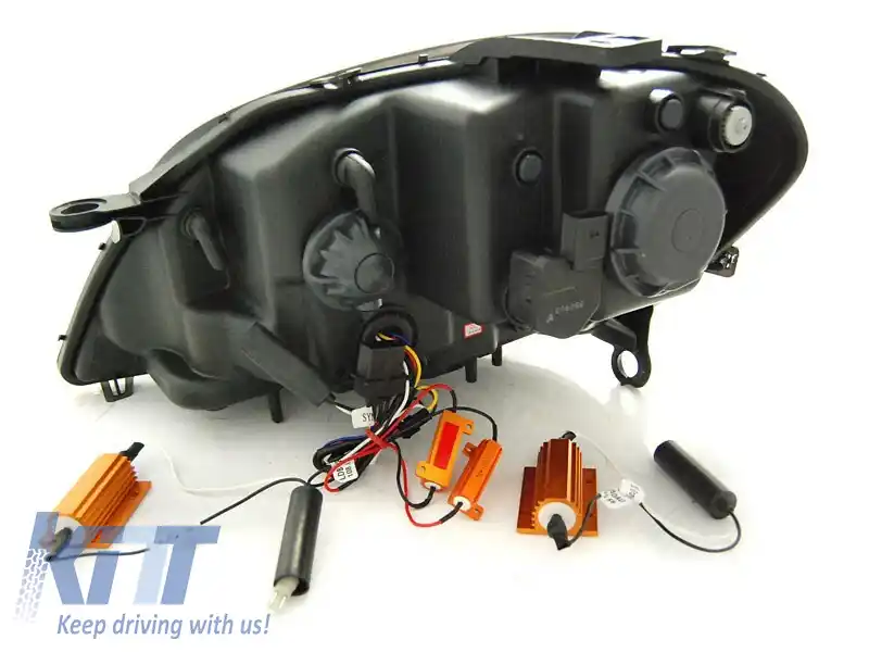 Set de faruri de tuning potrivit pentru Mercedes ML W164 2005-2008 cu bază cromată, stânga și dreapta-image-6238466