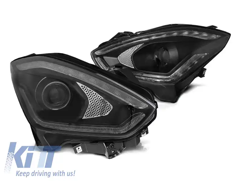 Set de faruri de tuning potrivit pentru Suzuki Swift după 2017 cu bază neagră, stânga și dreapta