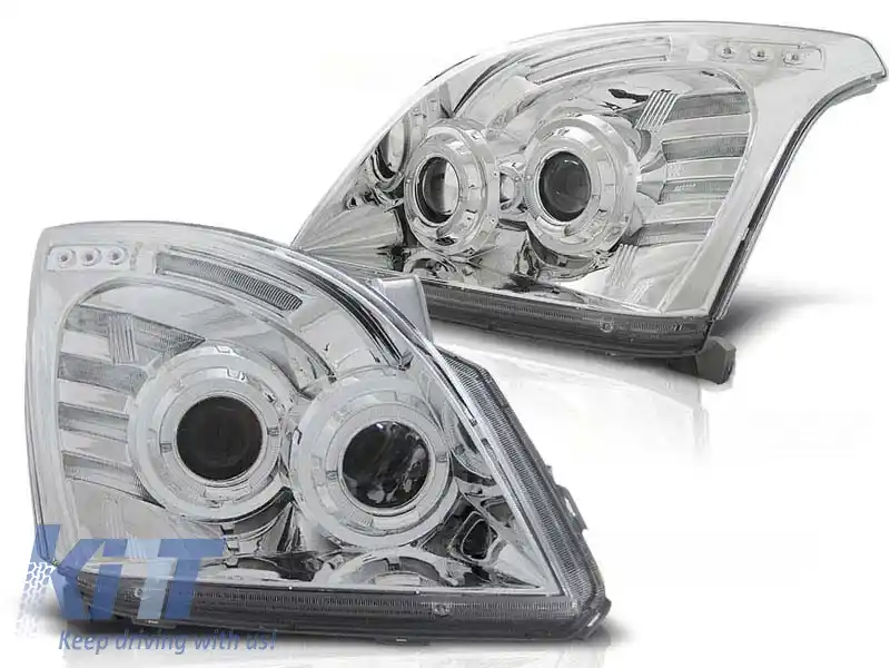 Set de faruri de tuning potrivit pentru TOYOTA LAND CRUISER 120 2003-2009, stânga și dreapta