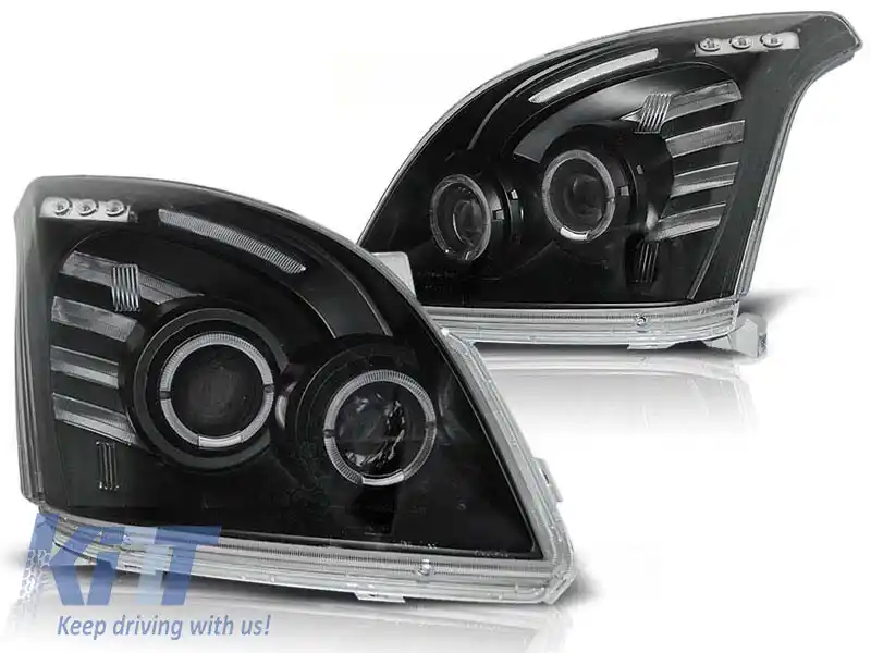 Set de faruri de tuning potrivit pentru TOYOTA LAND CRUISER 120 2003-2009, stânga și dreapta