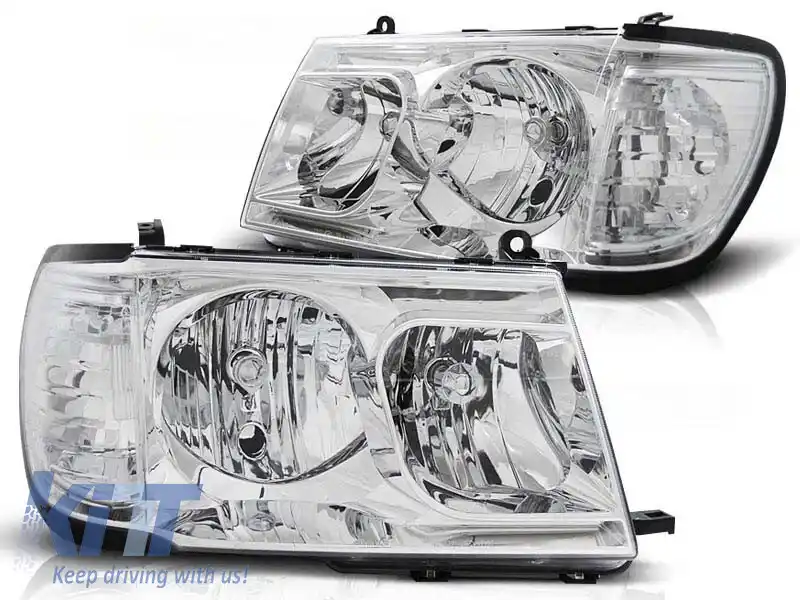 Set de faruri de tuning potrivit pentru TOYOTA LAND CRUISER FJ100 1998-2004, stânga și dreapta