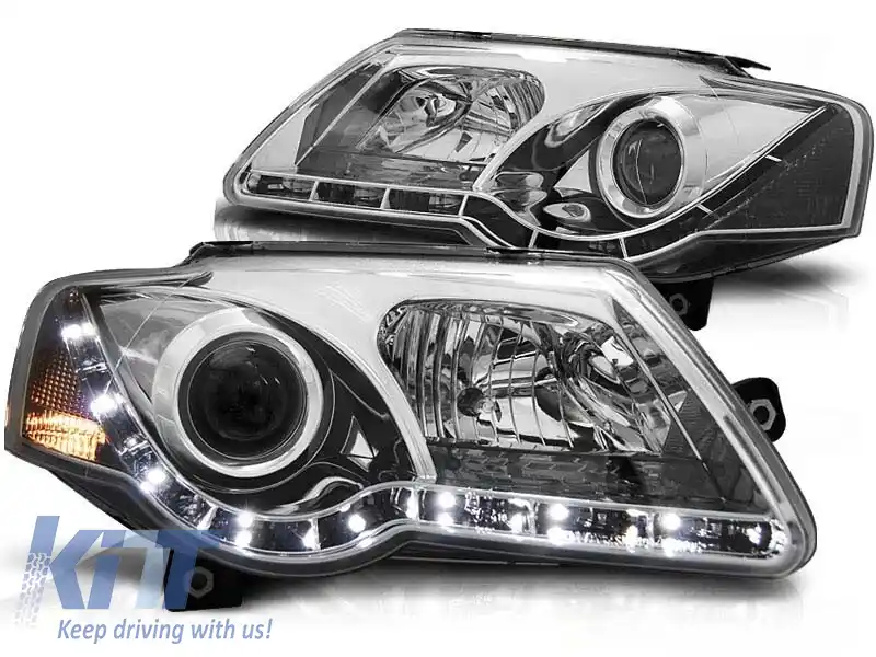 Set de faruri de tuning potrivit pentru VW PASSAT B6 3C 03.2005-2010, stânga și dreapta