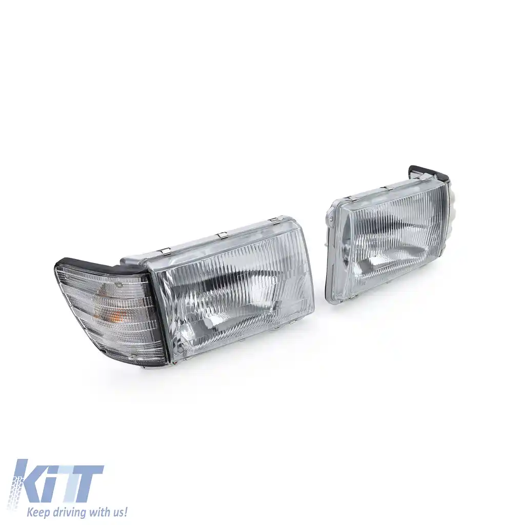 Set de faruri fără LWR cu 6 pini și semnalizatoare albe, potrivit pentru Mercedes SL R107 SLC C107-image-6191252