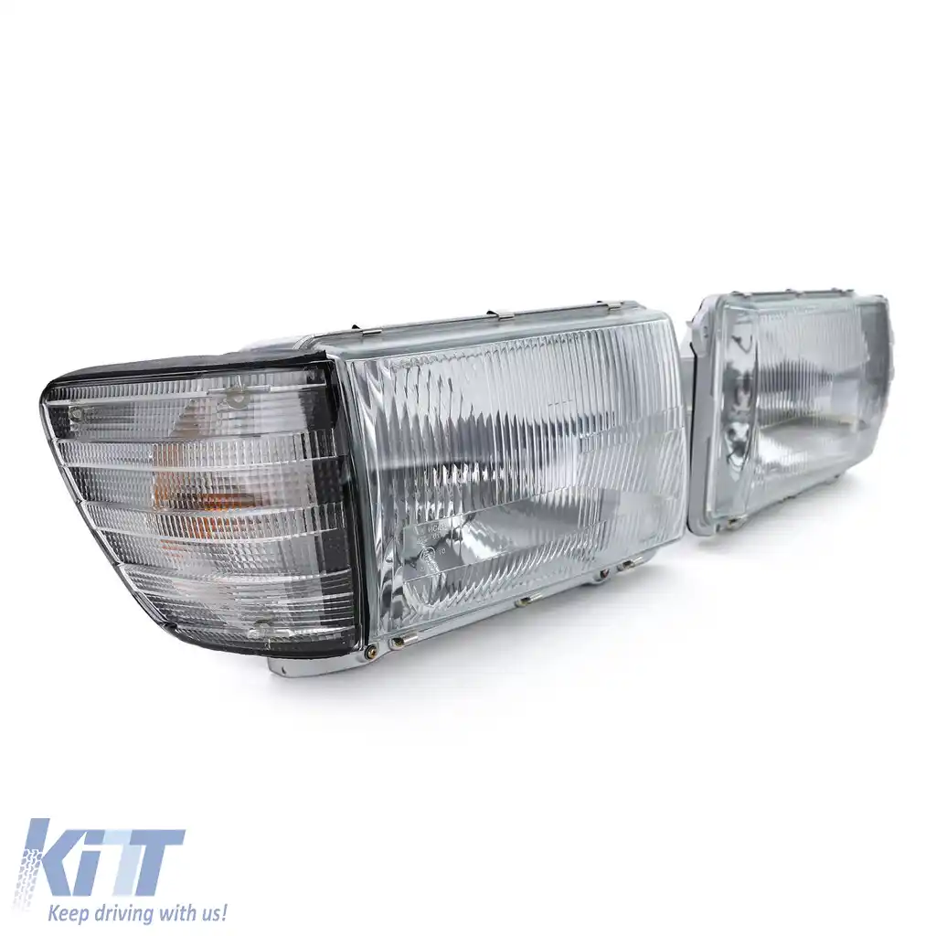 Set de faruri fără LWR cu 6 pini și semnalizatoare albe, potrivit pentru Mercedes SL R107 SLC C107-image-6191253