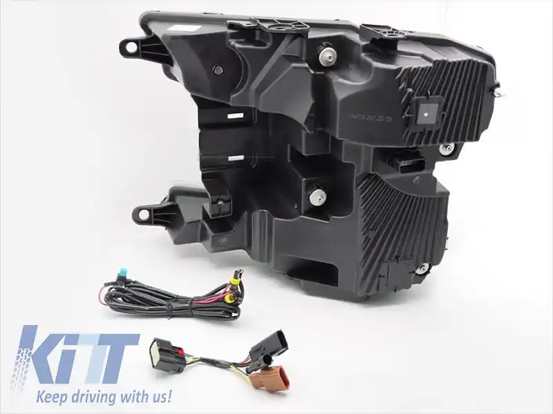 Set de faruri LED de tuning potrivit pentru Ford F150 2017-2020 cu bază neagră, pentru modelul cu lumini DRL din fabrică, cu semnale de întoarcere dinamice, stânga și dreapta-image-6238417