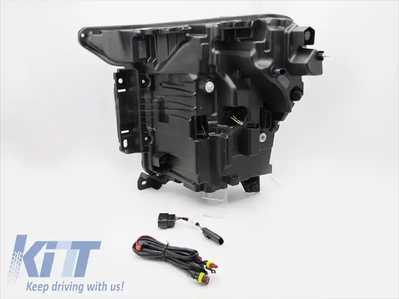 Set de faruri LED de tuning potrivit pentru Ford F150 2020-2023 cu bază neagră, pentru modelul cu lumini DRL de fabrică, stânga și dreapta-image-6238431