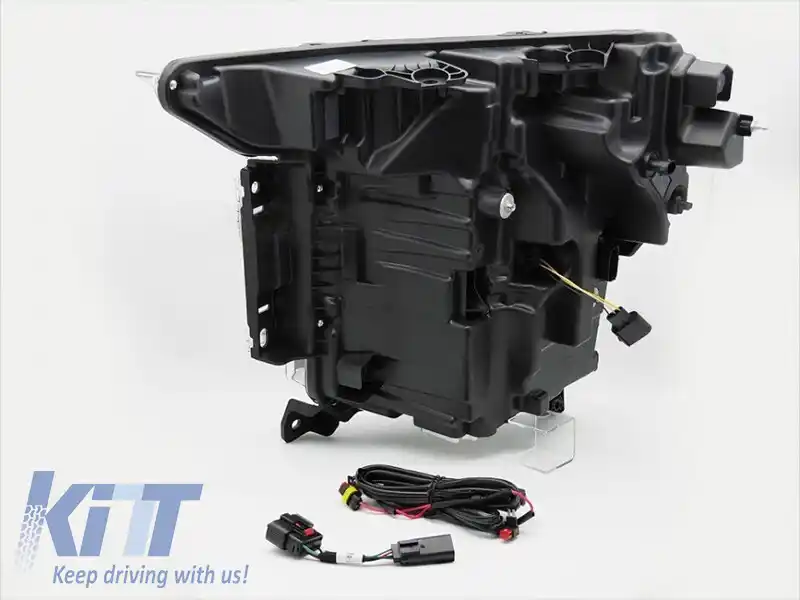 Set de faruri LED de tuning potrivit pentru Ford F150 2020-2023 cu bază neagră, pentru modelul cu lumini DRL de fabrică, stânga și dreapta-image-6238436