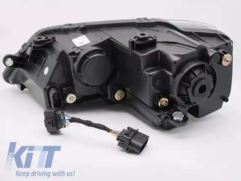 Set de faruri LED de tuning potrivit pentru Volkswagen Jetta 2011-2018 cu bază neagră, pentru modelul cu lumini halogen din fabrică, cu semnale de întoarcere dinamice, stânga și dreapta-image-6238787