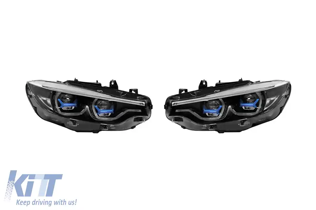 Set de faruri LED tip X-laser potrivit pentru BMW Seria 4 F32, F33, F36 2013-2016 pentru modelele cu faruri xenon din fabrică