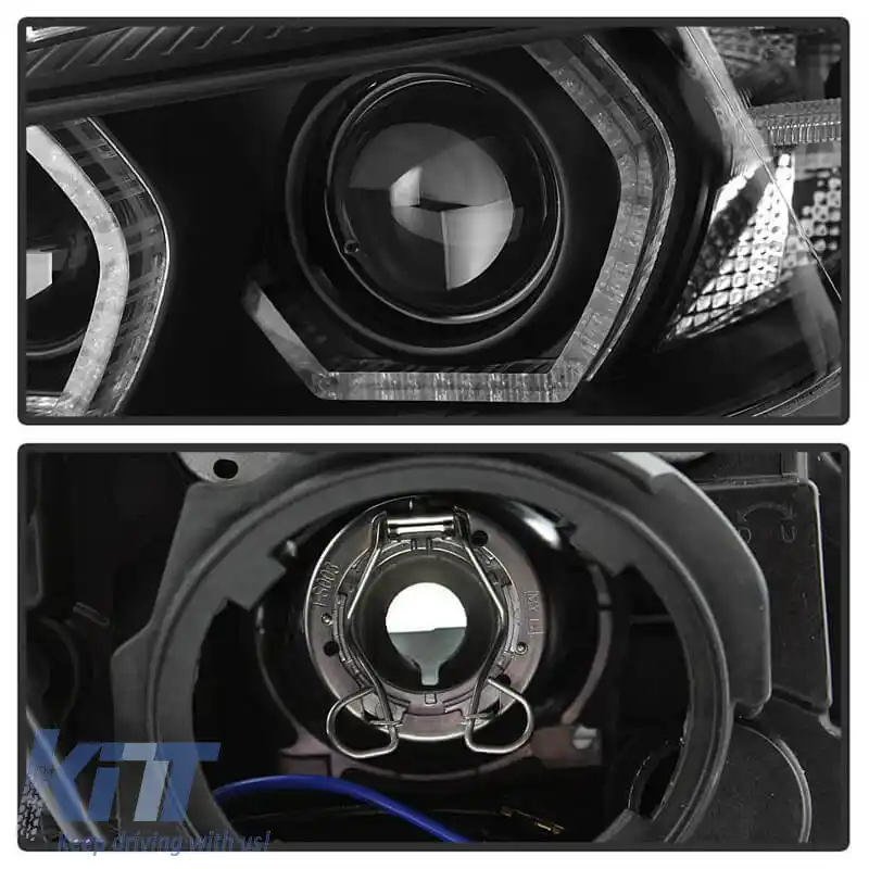 Set de Faruri Potrivit pentru BMW 3 F30 / F31 11-15 3D Angel Eyes Negru H7/H7 cu Motor Sonar-image-6301840