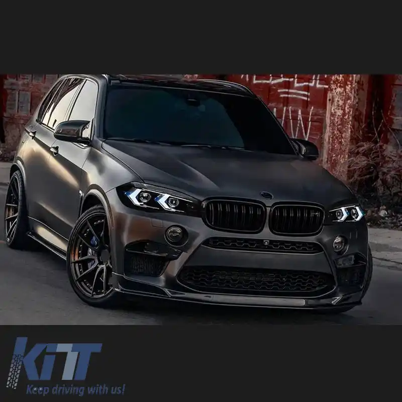 Set de faruri potrivit pentru Bmw X5 F15 (2013-2018) / X6 F16 (2014-2019) Conversie la aspectul G05 / G06 Carner Negru-image-6321030
