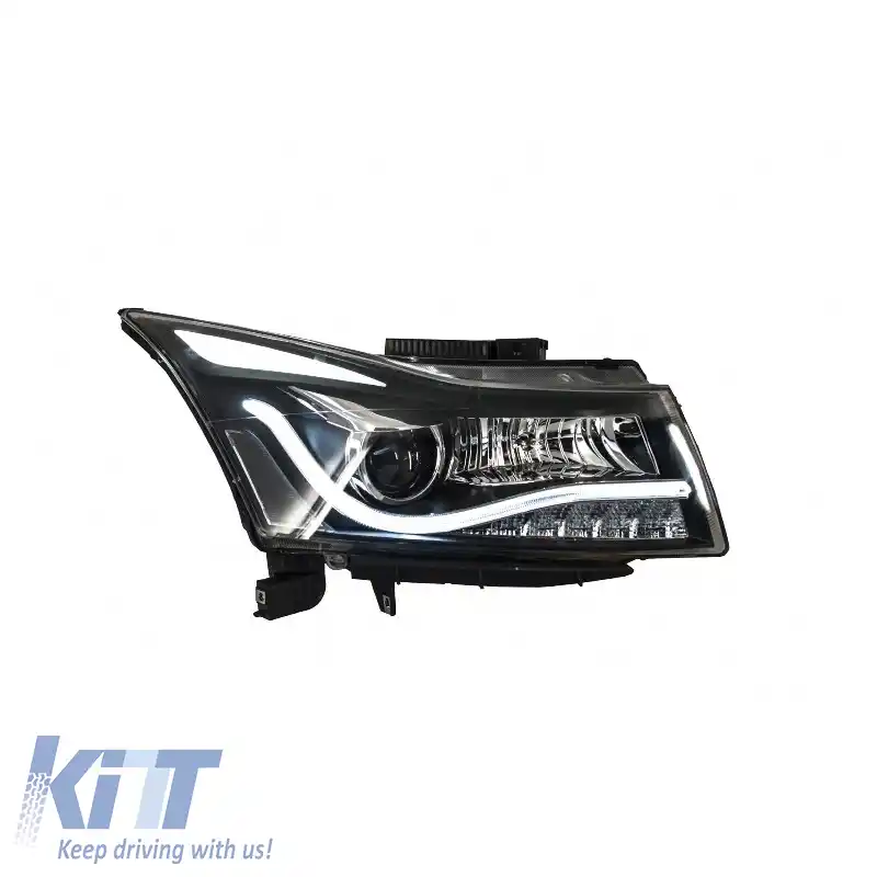 Set de Faruri Potrivit pentru Chevrolet Cruze 09-14 Tube DRL & Semnal Led H7/H1 Negru Manual Carner-image-6314468