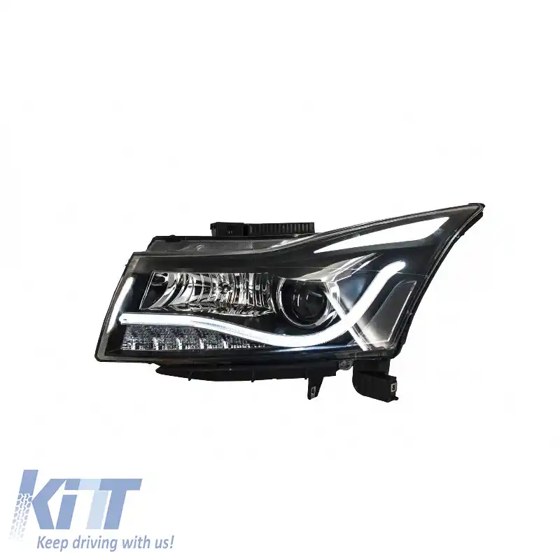 Set de Faruri Potrivit pentru Chevrolet Cruze 09-14 Tube DRL & Semnal Led H7/H1 Negru Manual Carner-image-6314469