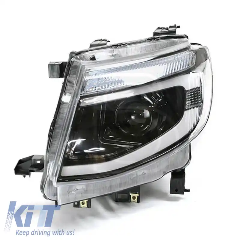 Set de Faruri Potrivit pentru Ford Ranger T6 2012-2015 DRL Dinamic Negru LED Complet cu Motor-image-6314365
