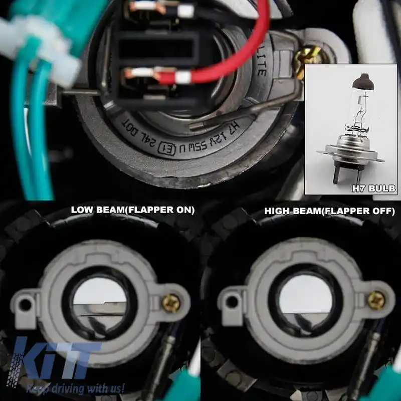 Set de Faruri Potrivit pentru Jeep Renegade 2014+ Lămpi Tub DRL Negre H7 Manual Akkon-image-6317449