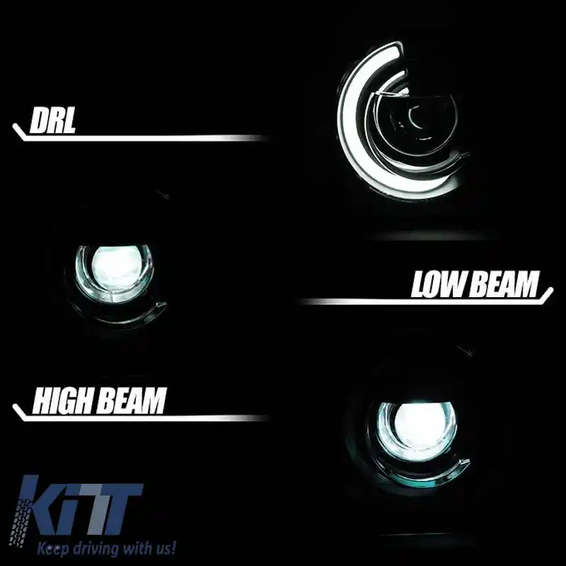 Set de Faruri Potrivit pentru Jeep Renegade 2014+ Lămpi Tub DRL Negre H7 Manual Akkon-image-6317453
